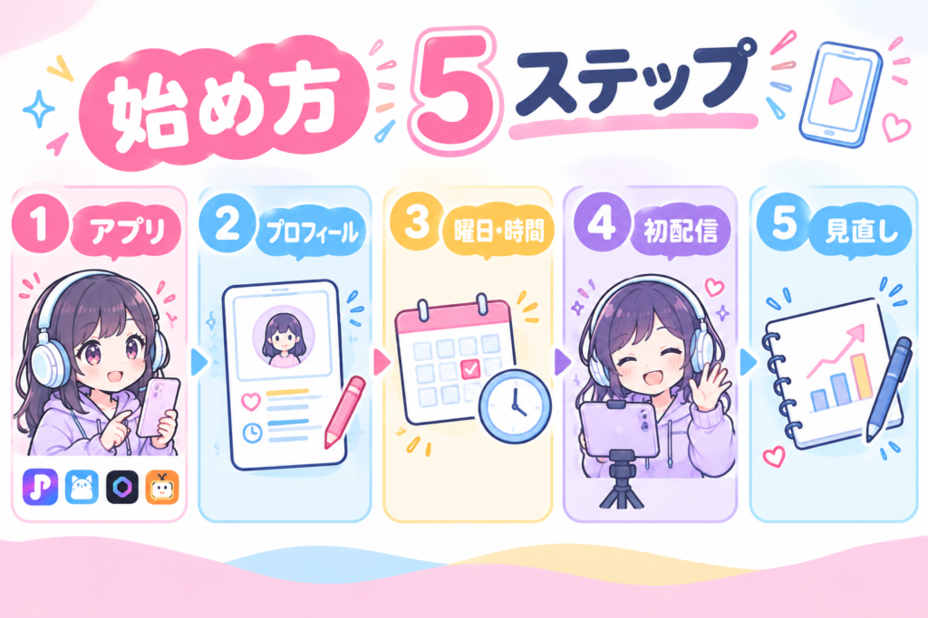 顔出しなしライバーの始め方5ステップ